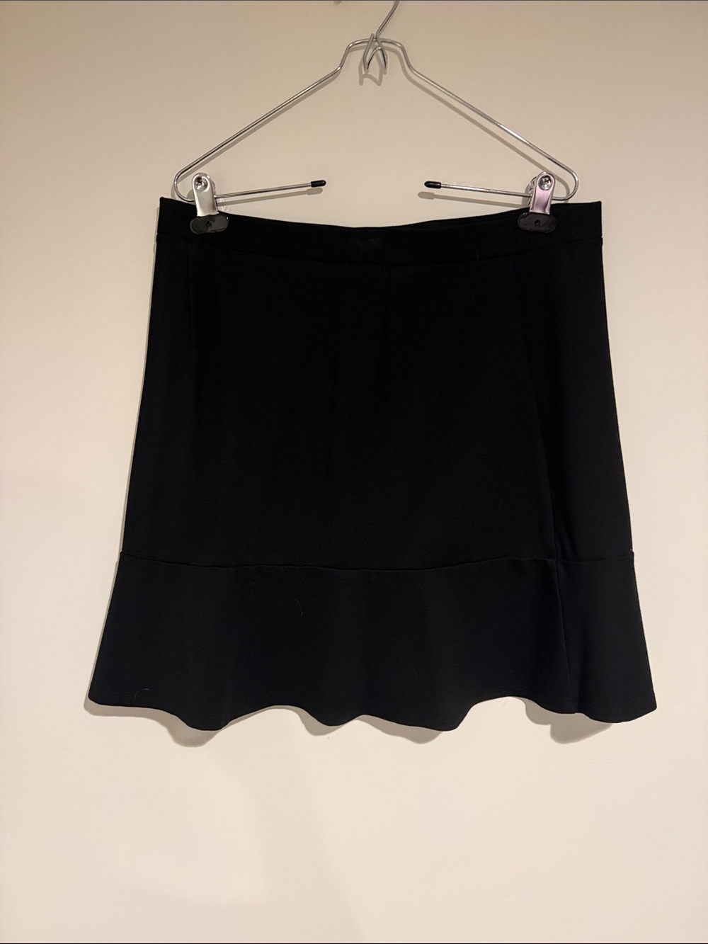 LOFT Black Mini Skirt with Flounce Hem